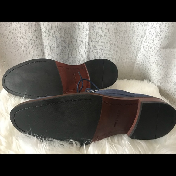 COLE HAAN sz 13 Blue Suede lace up Shoes - Picture 4 of 6